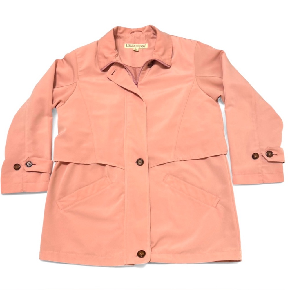 Vintage 90s/Y2K London Fog Pink-Mauve Car Coat / Barn-Style Raincoat
Size: Small